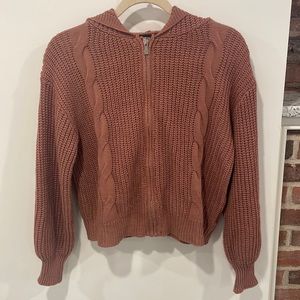 NWOT - MAUVE - ZIP UP SWEATER HOODIE - SMALL